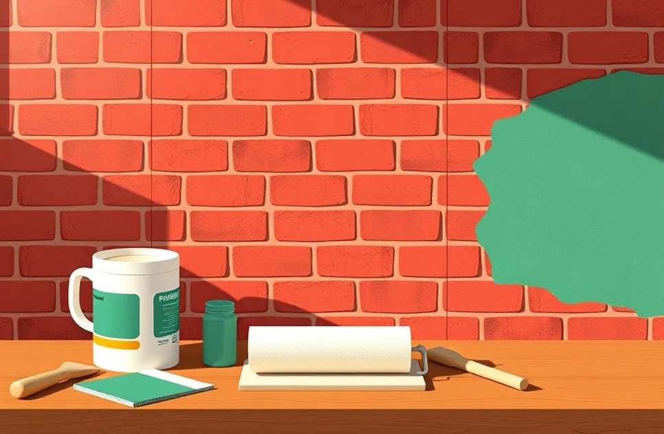 Outils de peinture disposés dans l'ordre des étapes du chantier